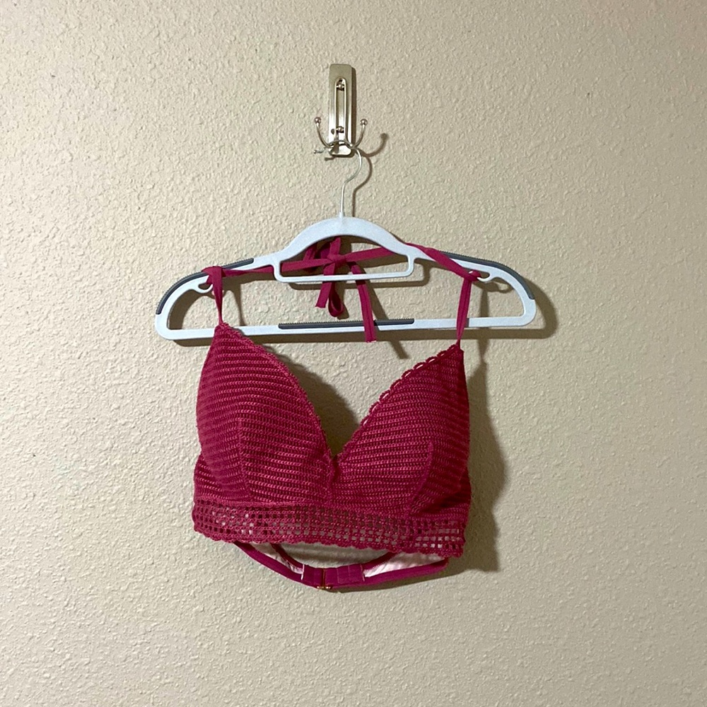 shade & shore knitted underwire halter bikini top